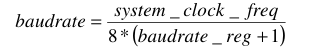 Mini UART baud rate formula