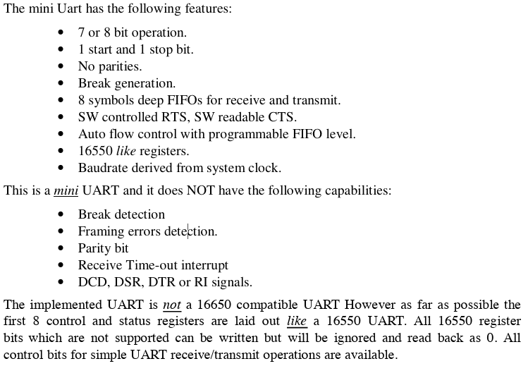 PL011 UART vs mini UART differences